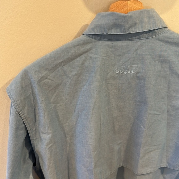 Patagonia Men’s Slick Calm Vented Fishing Shirt Sky Blue Work Wear Size M - Picture 6 of 7